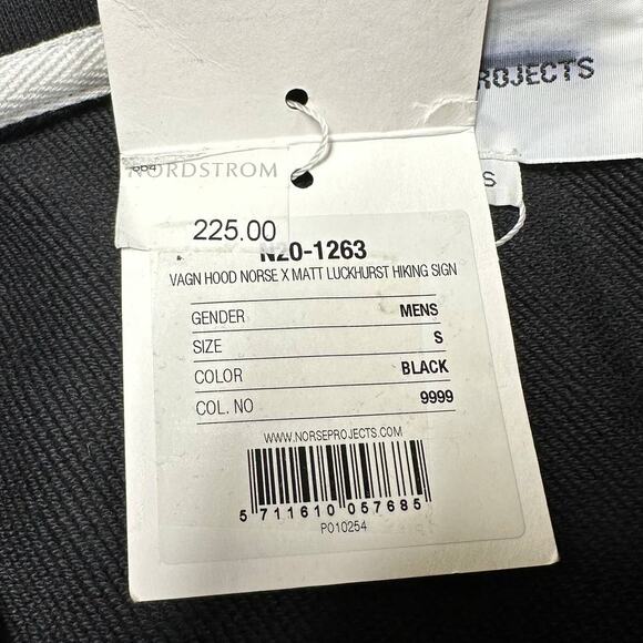 Norse Projects x Matt Luckhurst NWT Vagn Graphic Black Hoodie Men's Size Small - Picture 5 of 9